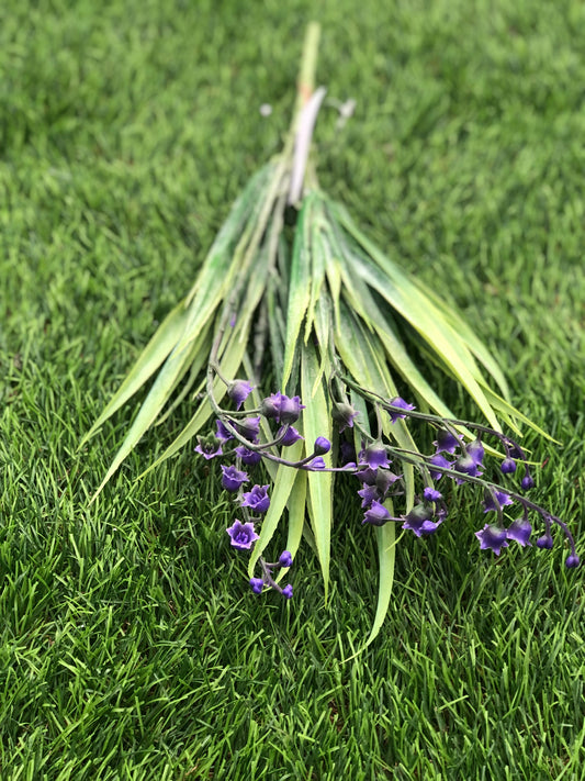 43cm LILY OF VALLEY GRASS BUNCH PURPLE