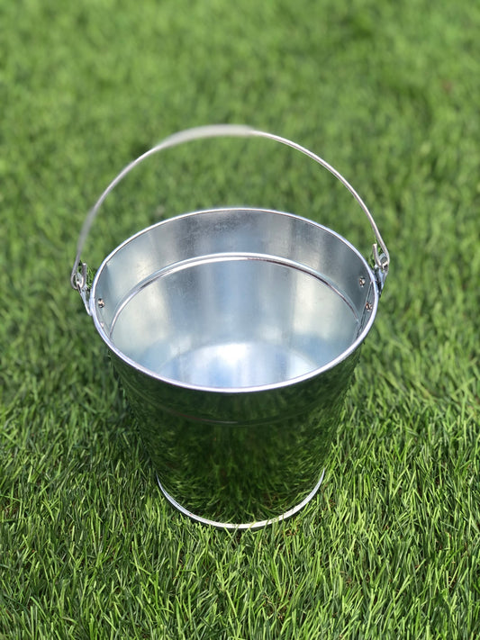 METAL BUCKET SILVER 13cm