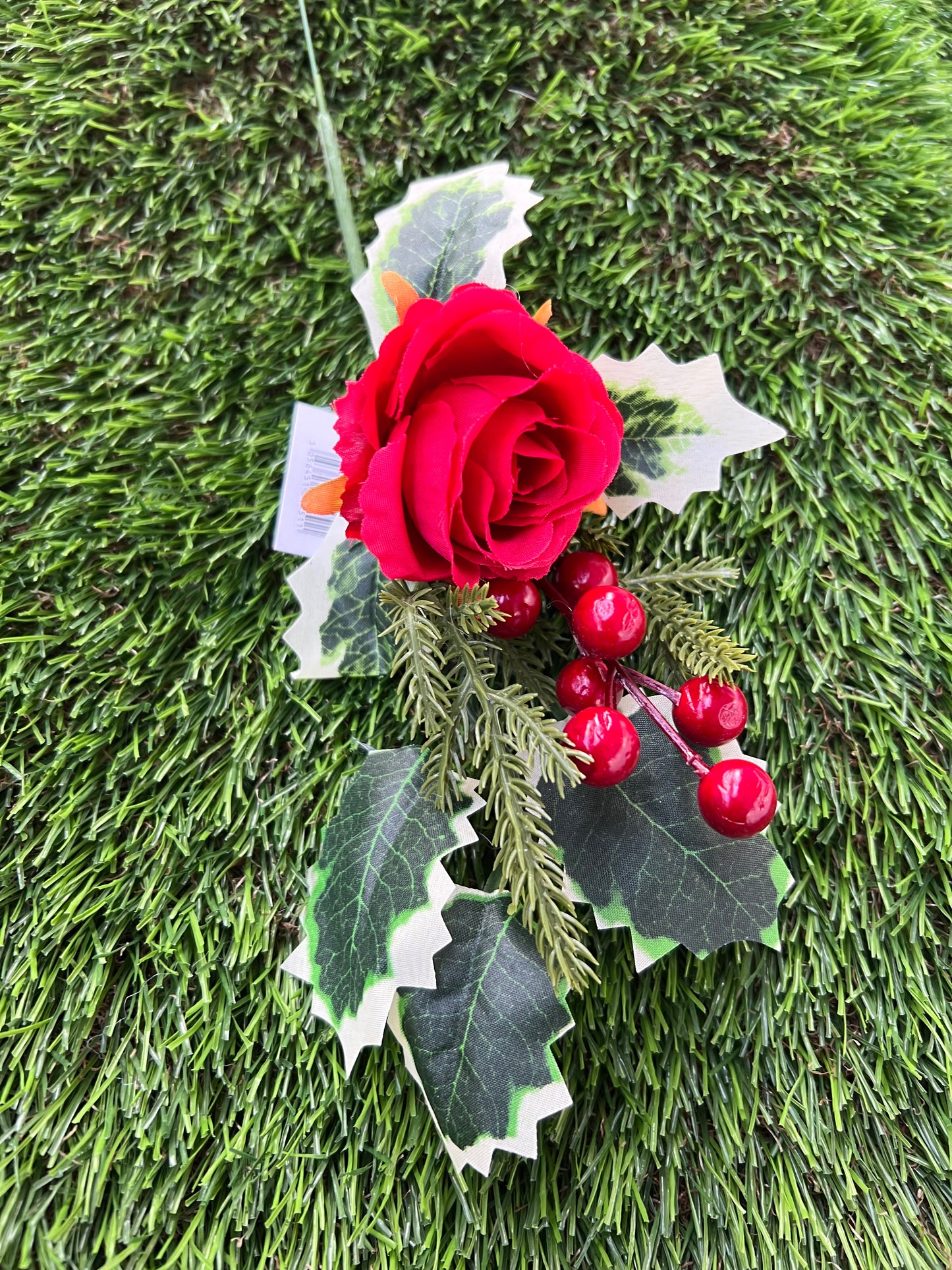 ROSE HOLLY XMAS PICK RED