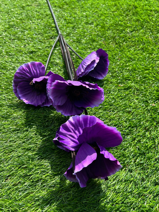 GIANT 5 HEAD POPPY STEM PURPLE