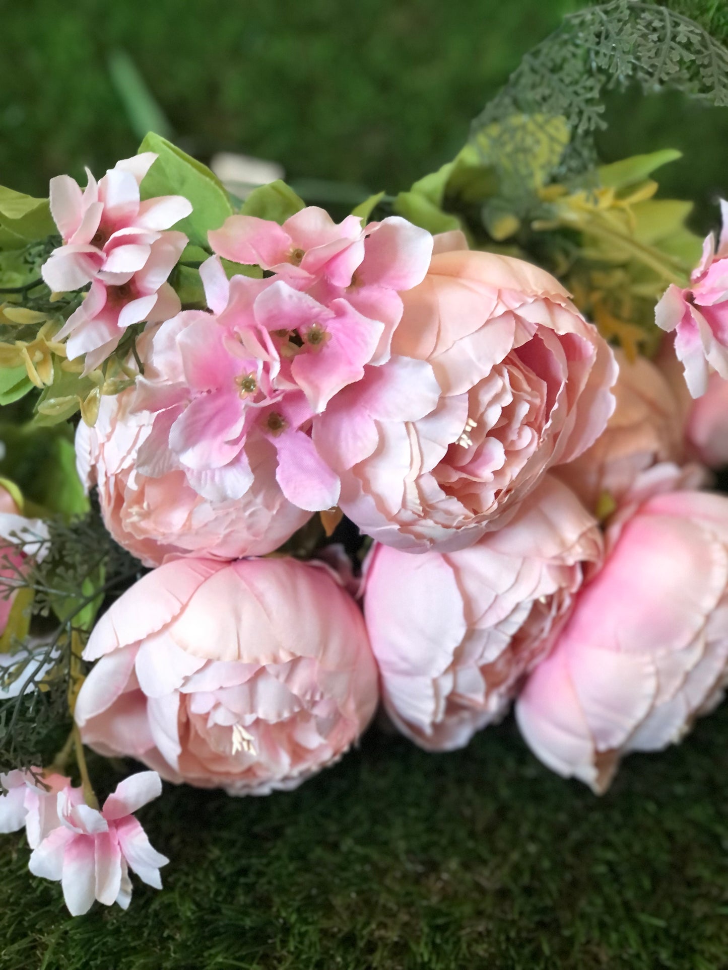 49cm DELUXE PEONY BUNCH PINK