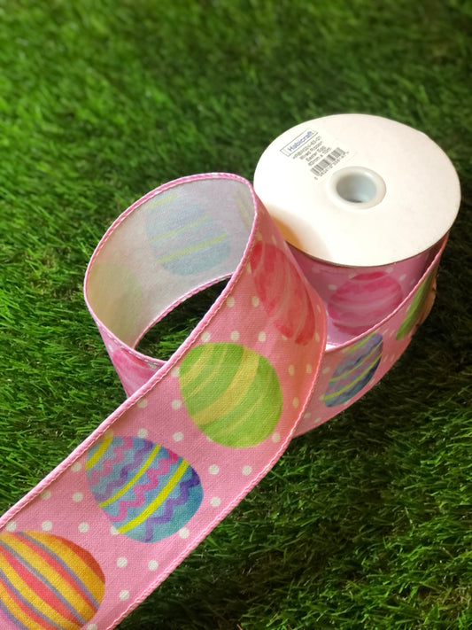 EASTER EGG RIBBON WIRED 63mm x 10m