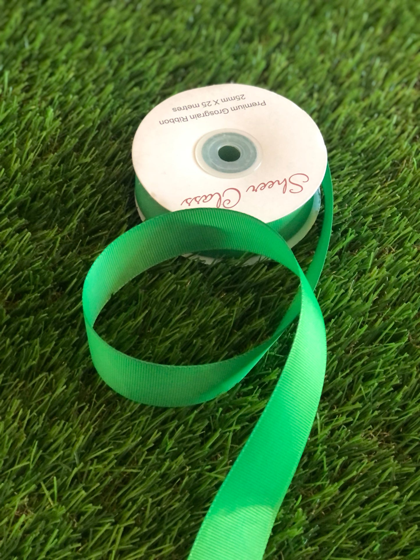 GROSS GRAIN RIBBON ROLL 25mmx25m GREEN