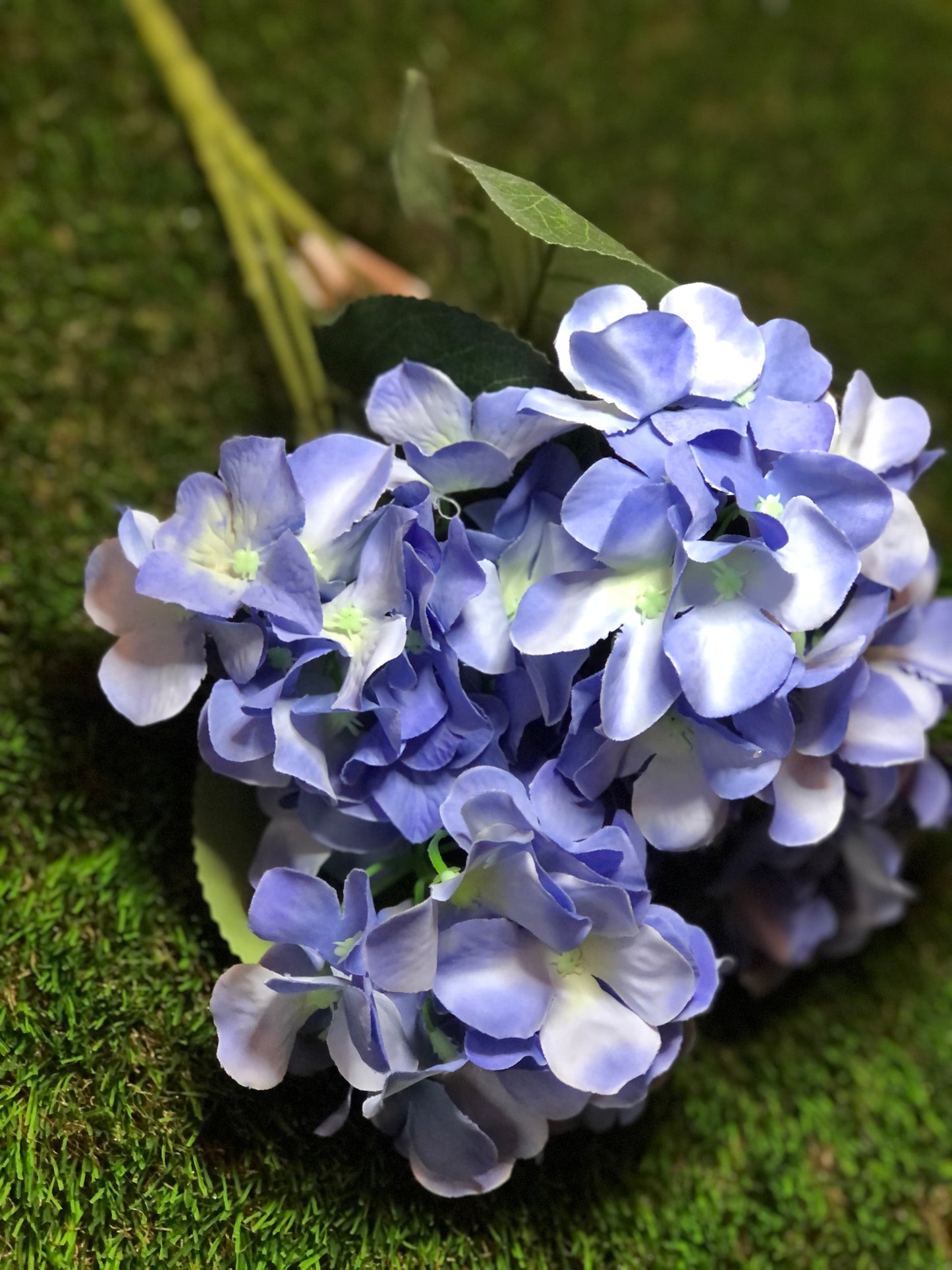 45cm HYDRANGEA BUNCH BLUE (5 heads)