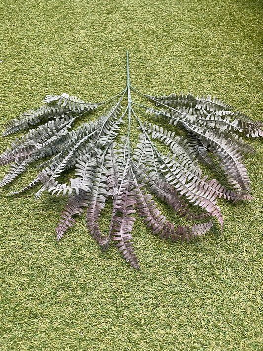 60cm LARGE FROSTED SOFT FERN PLUM TIPPED BUNCH