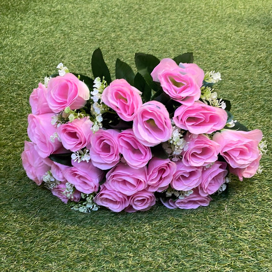 41cm GIANT ROSEBUSH CANDY PINK 24 HEAD