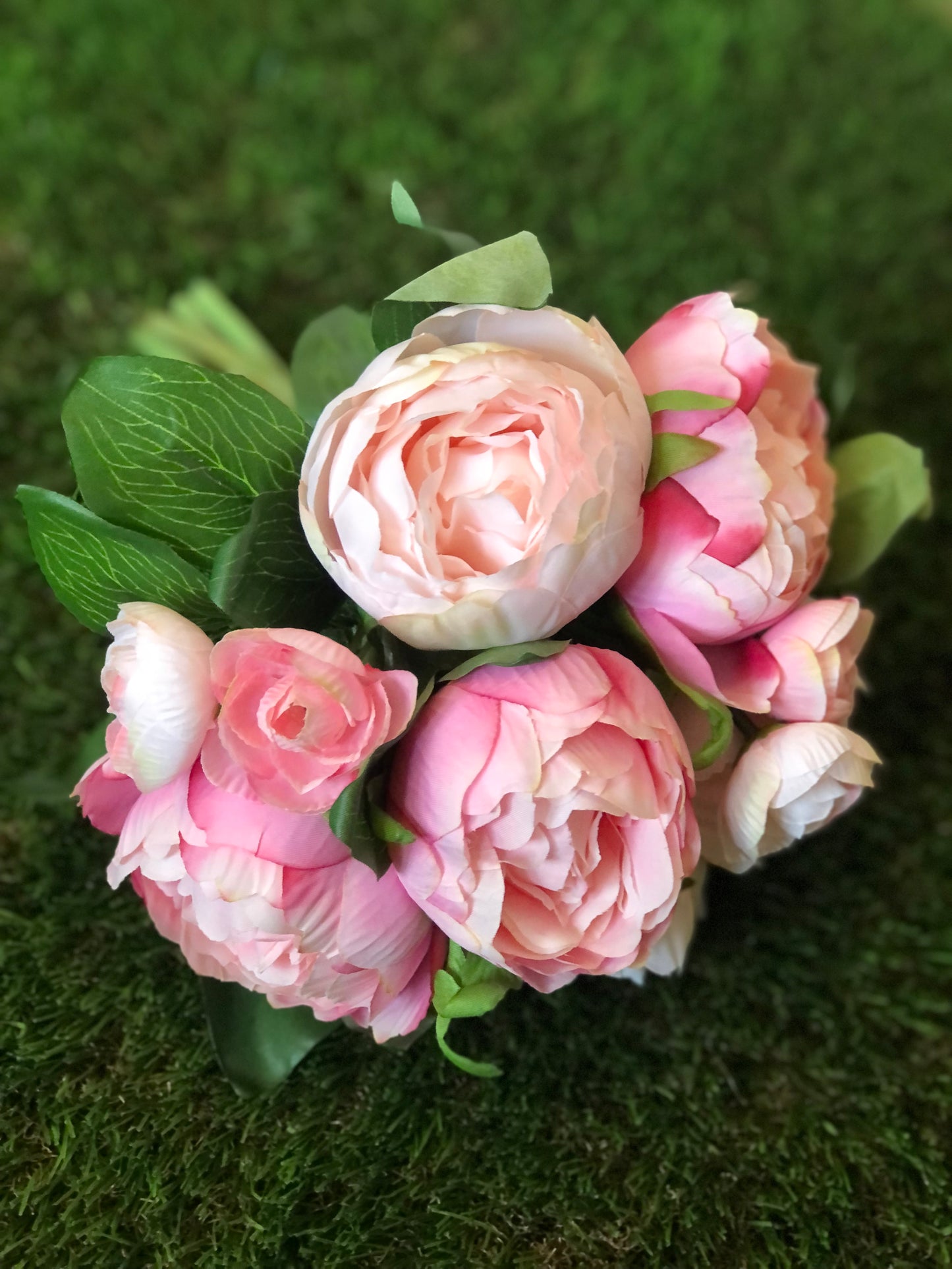 32cm PEONY BUNDLE PALE PINK