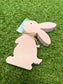 WOODEN BABY BUNNY HESSIAN RIBBON - PINK