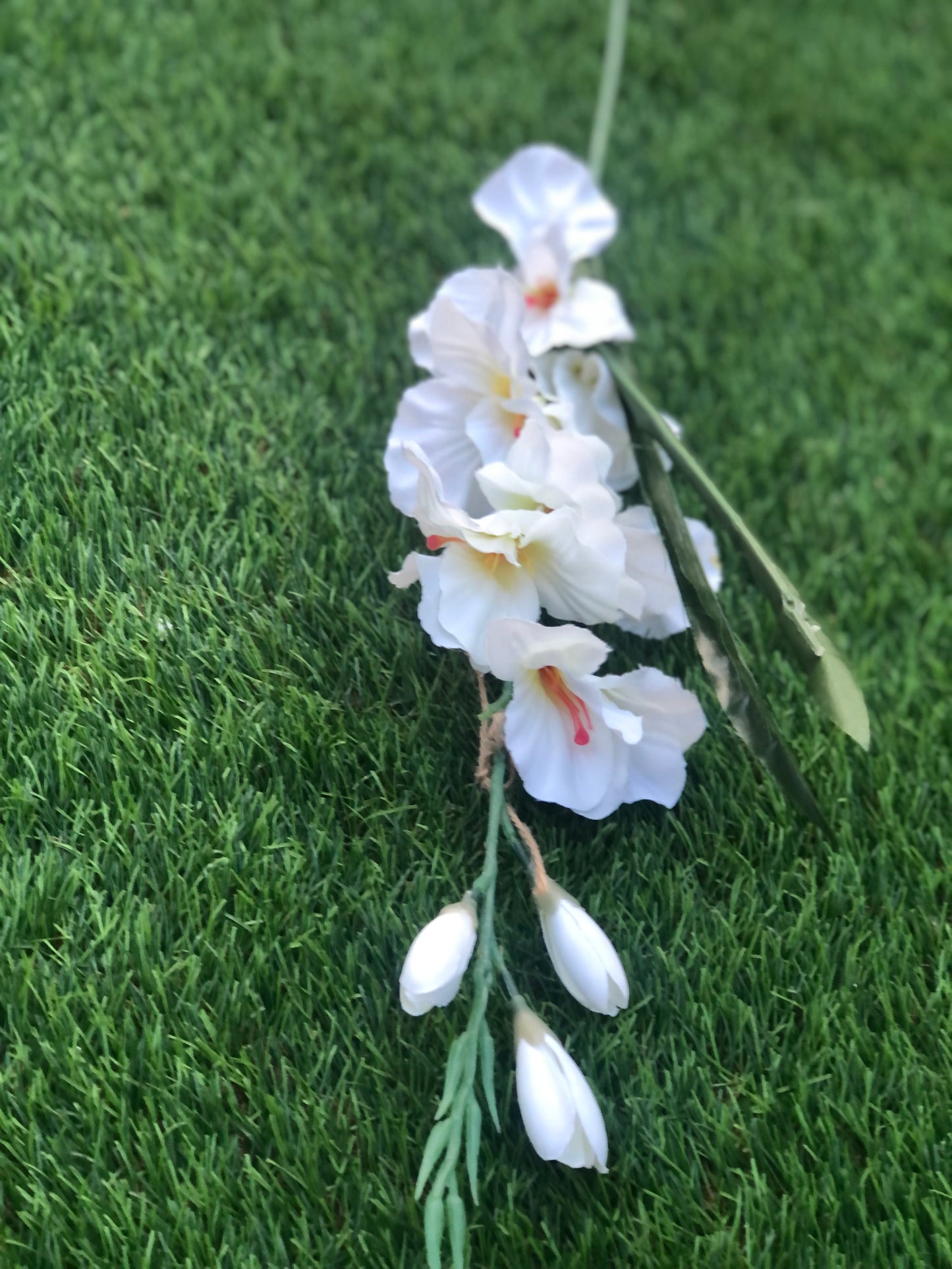 GLADIOLUS SPRAY IVORY 78cm