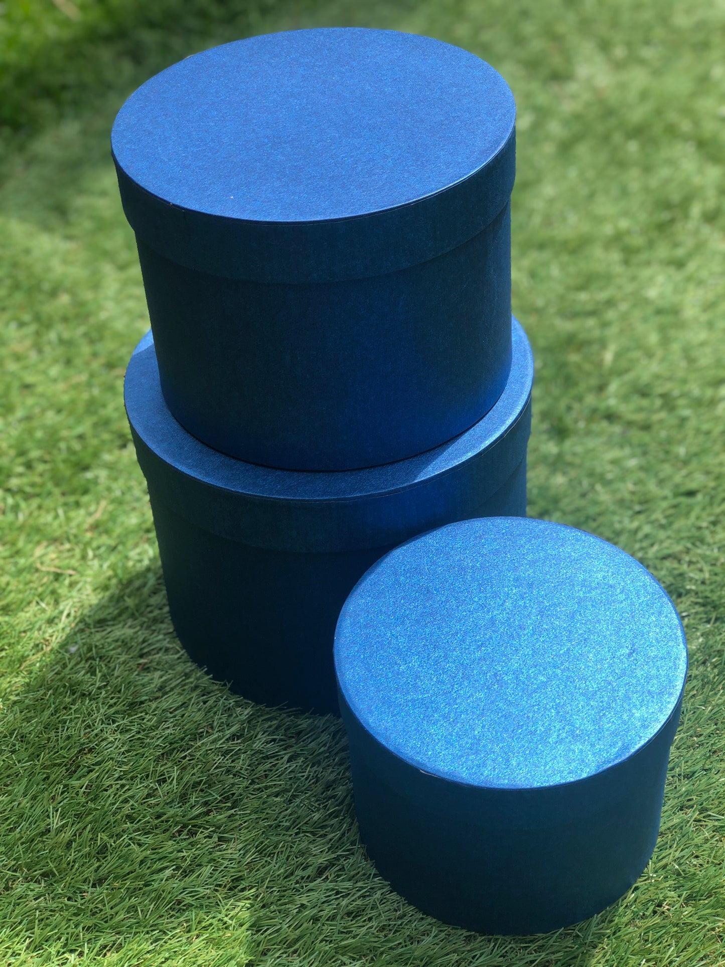 BLUE HAT BOX SET OF 3