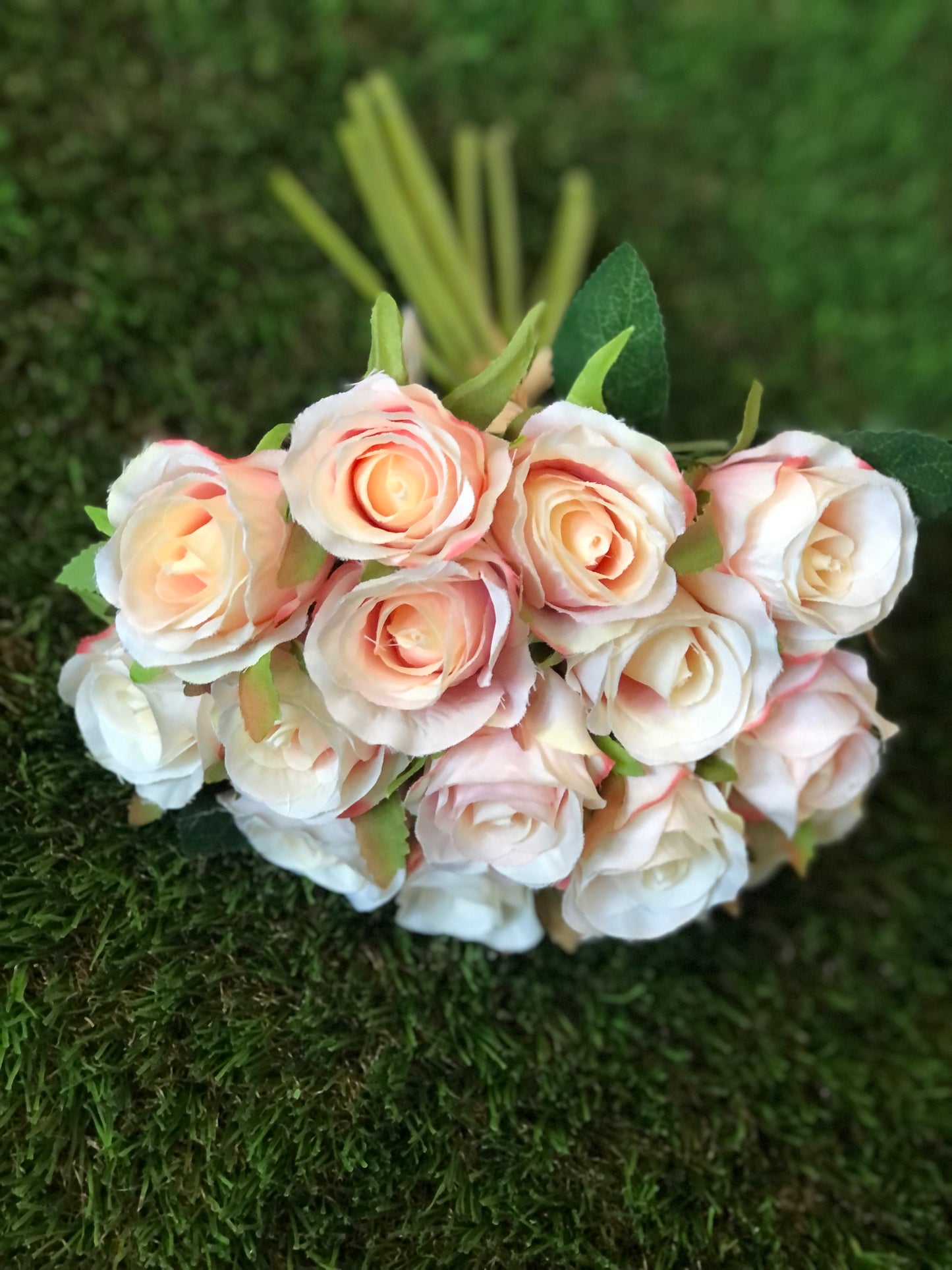 24cm ROSEBUD BUNCH (15 head) PEACH