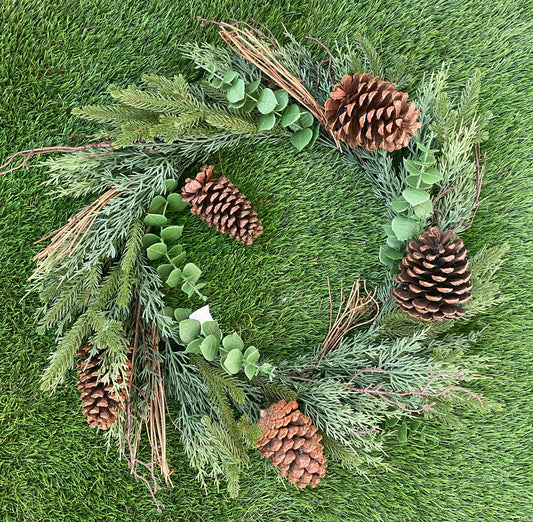 PINECONE FOLIAGE WREATH 60cm