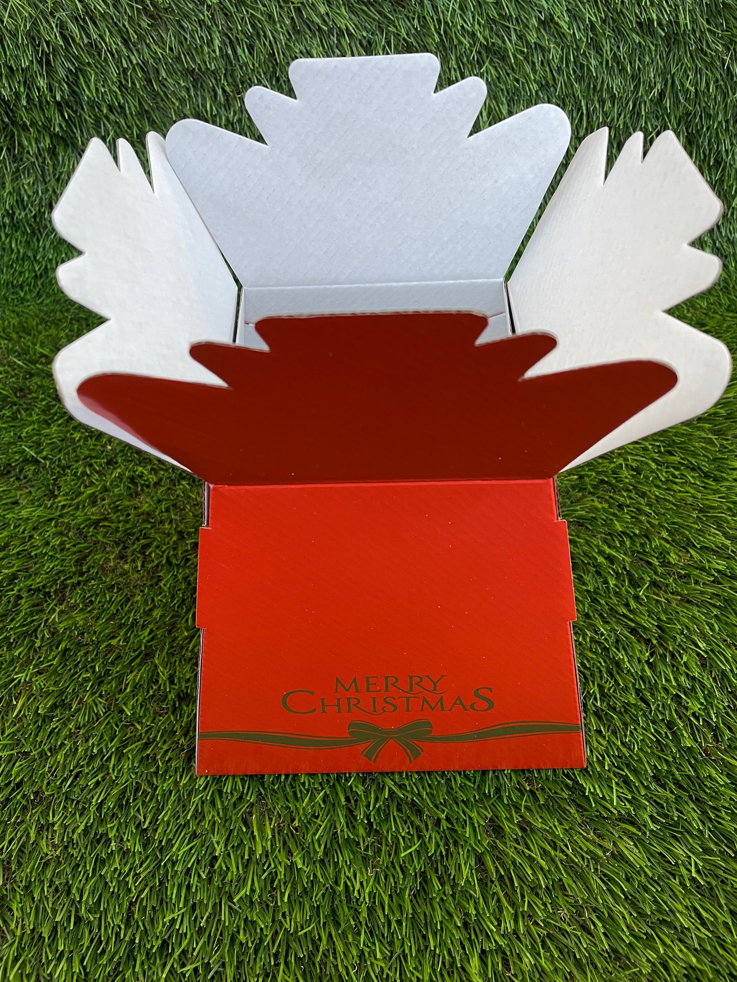 MERRY CHRISTMAS BOUQUET BOX BOW RED