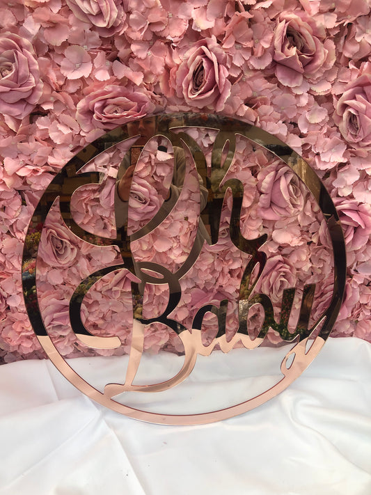 600mm OH BABY SIGN ROSE GOLD