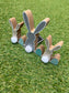 3 BUNNY 3 EGG WOODEN STAND - BLUE