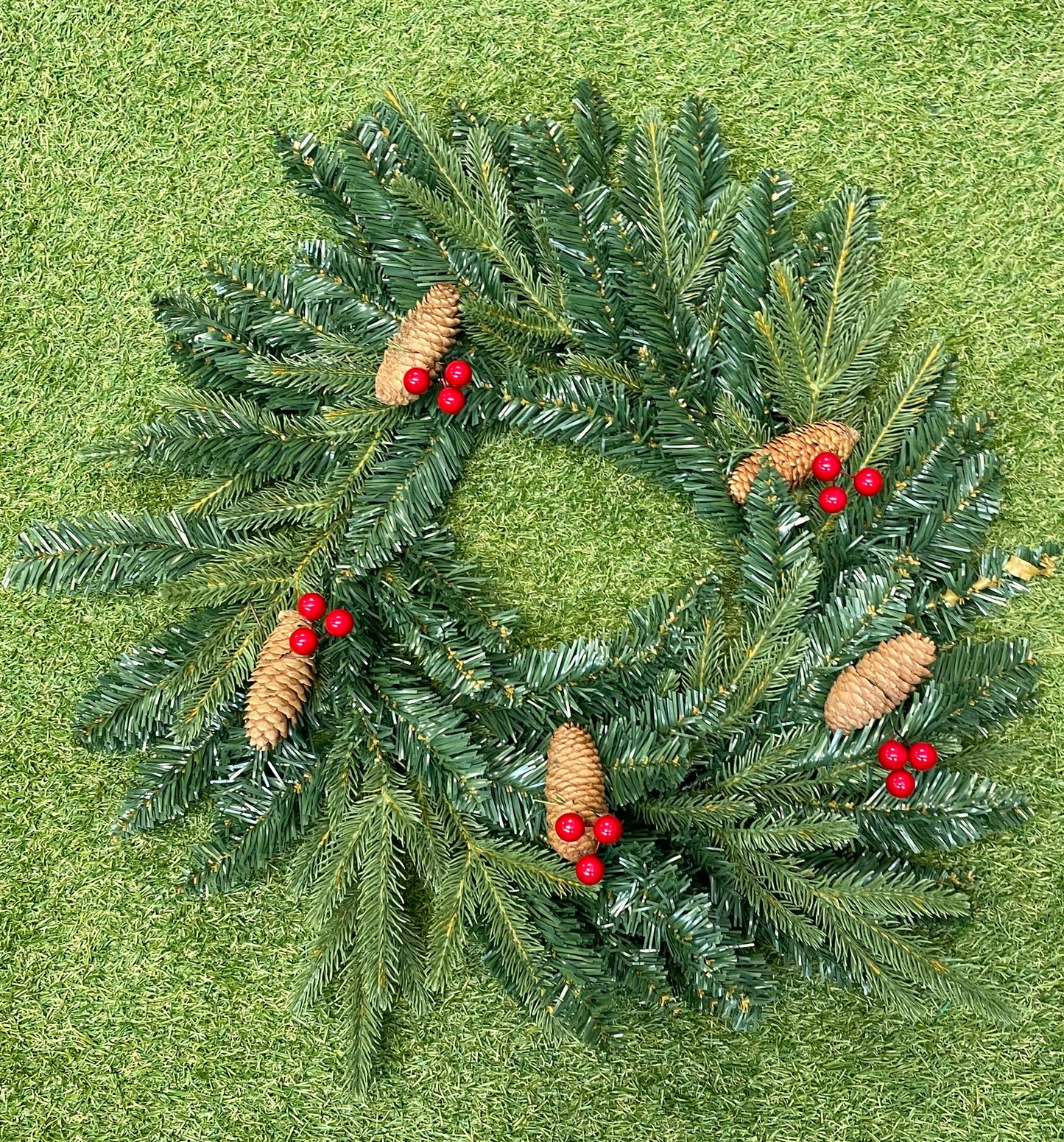 SPRUCE WREATH WITH CONES AND BERRIES 50cm