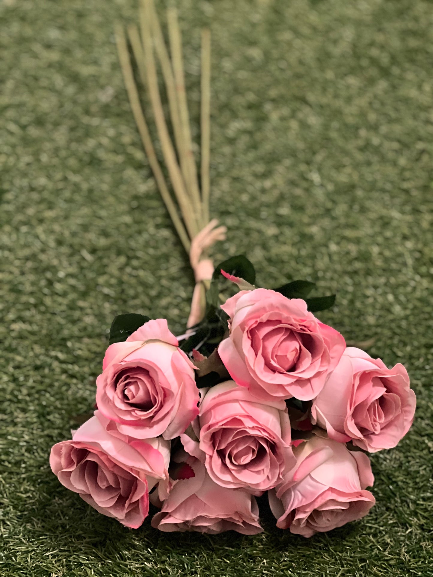 54cm PINK/CREAM LARGE ROSEBUD BUNDLE 7 HEAD