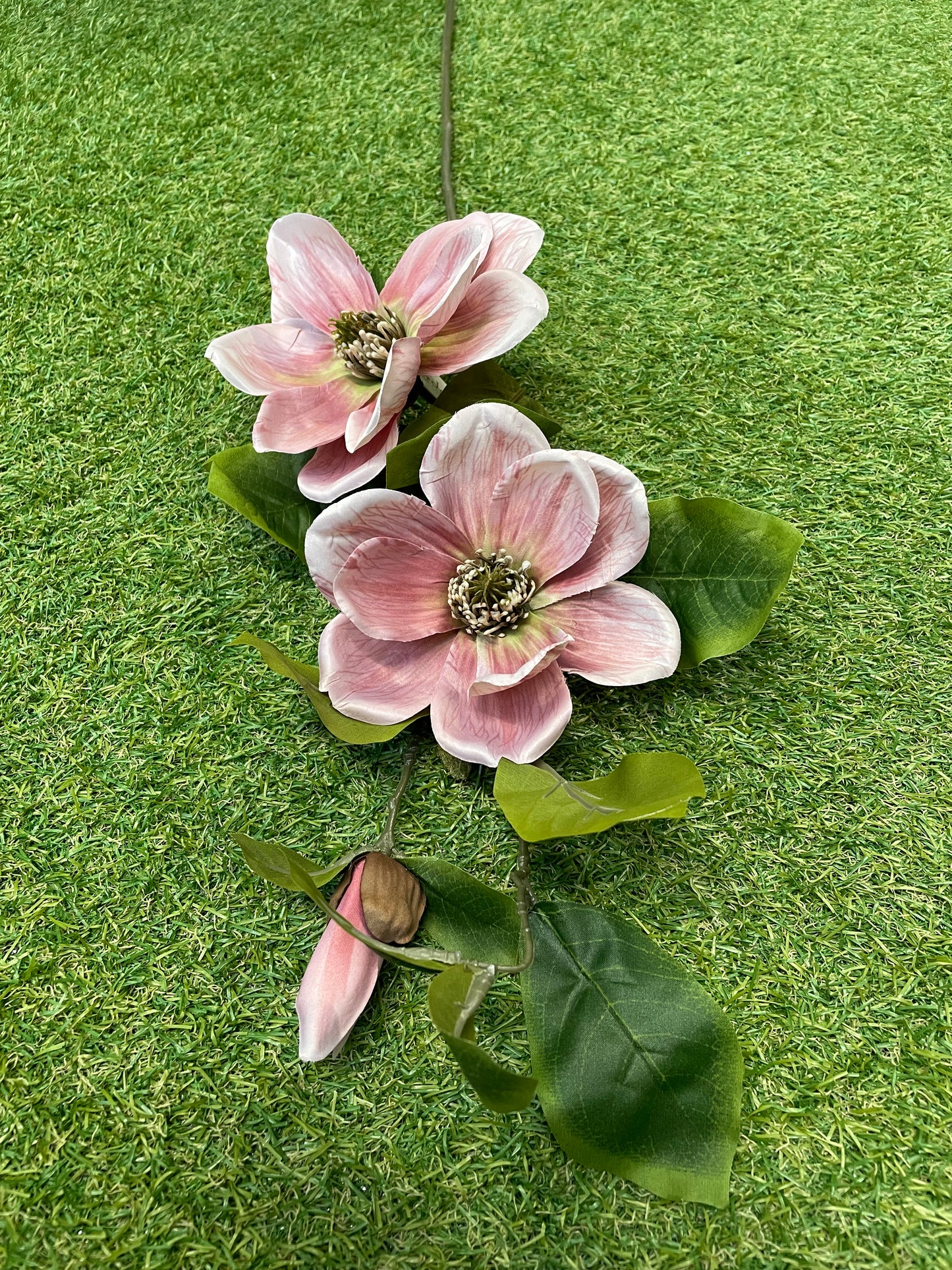 DUSTY PINK MAGNOLIA DOUBLE HEAD STEM 84cm