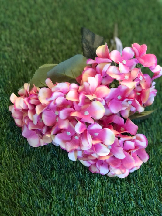 45cm HYDRANGEA BUNCH PINK/CREAM (5 heads)