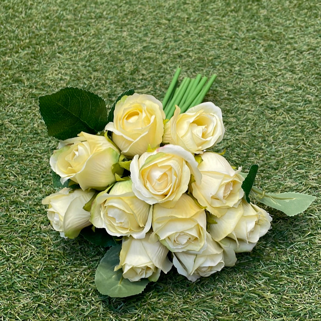 27cm ROSEBUD BUNCH 11 head LEMON