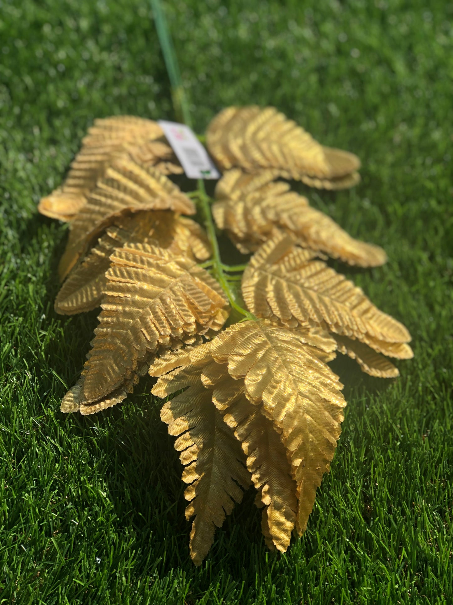 46cm LEATHER FERN PK 6 GOLD