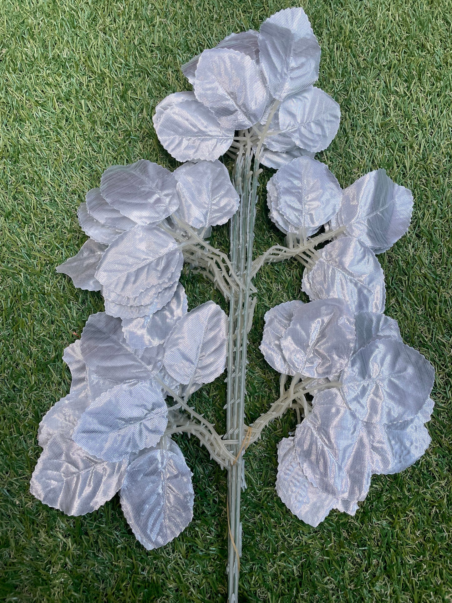 ROSE LEAF METALLIC SILVER PK6