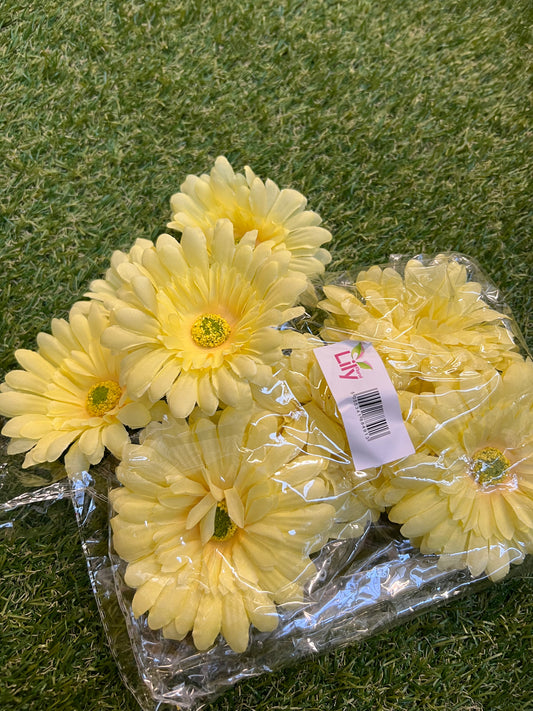 GERBERA HEADS PACK 24 YELLOW