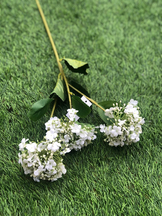 TRIPLE BUDDING HYDRANGEA SPRAY WHITE 63cm