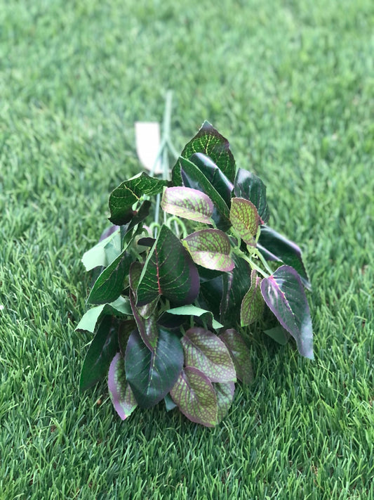 ROSE LEAF BUSH GREEN/PURPLE 32cm