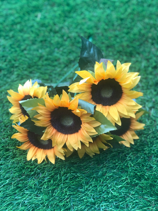 41cm SUNFLOWER BUSH 7 HEAD REAL LOOK