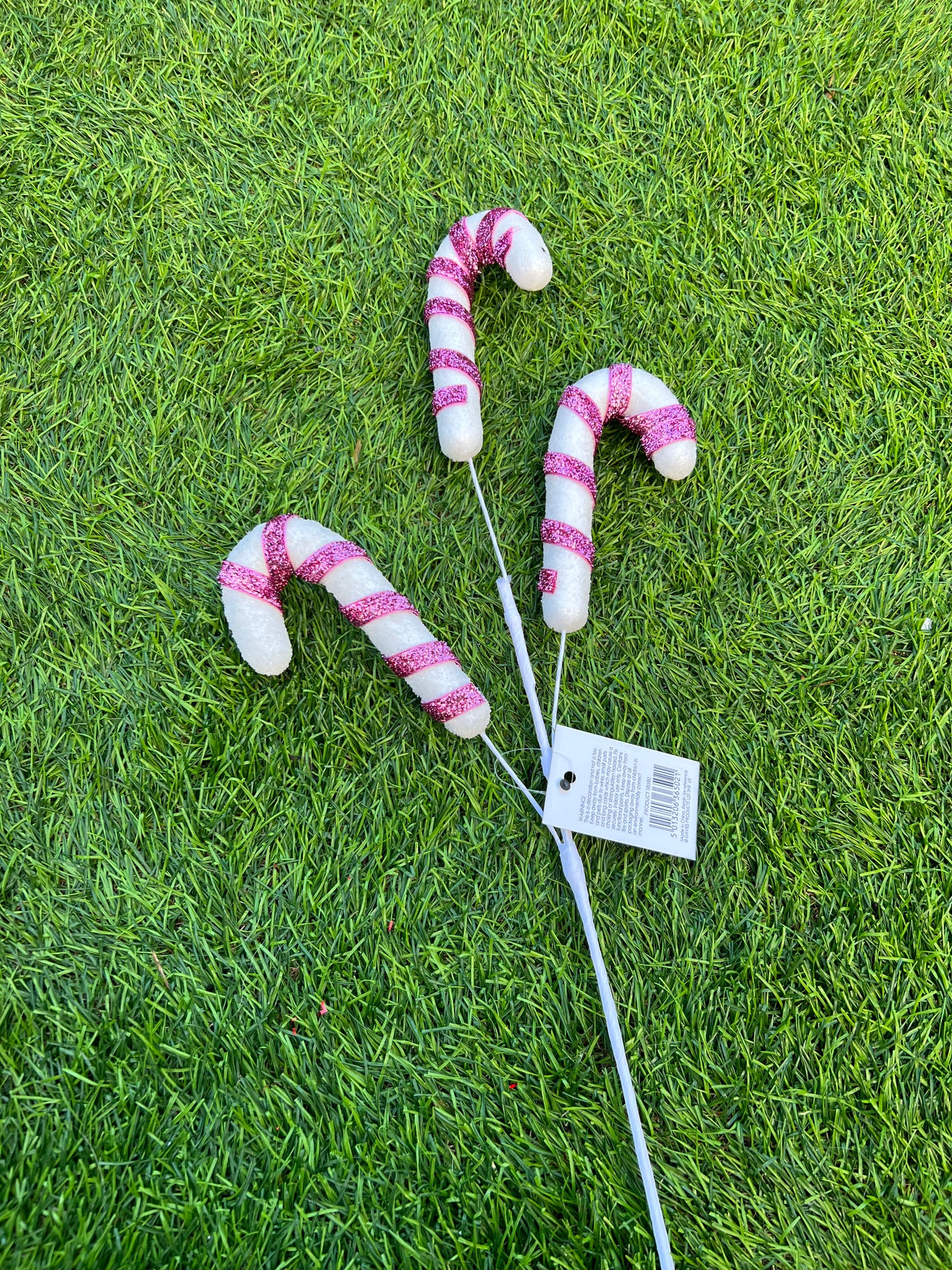 48cm TRIPLE GLITTER CANDY CANE PINK