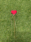 RED WOODEN HEART WITH STRAW BOW PK12