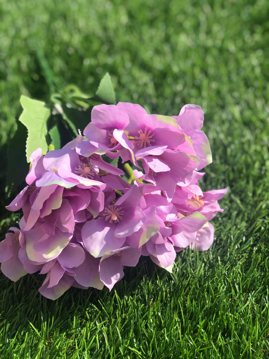 30cm MINI HYDRANGEA BUNCH LAVENDER